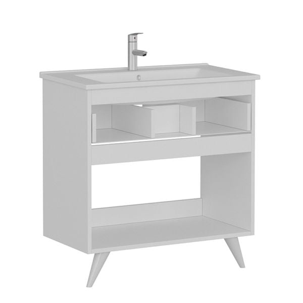 Minar Bathroom Cabinet Bottom 100Cm Ay2K1Ç+Etj White