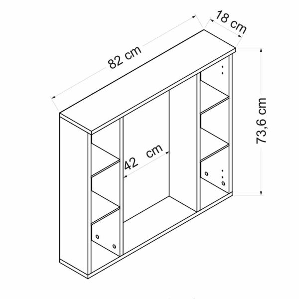 Minar Banyo Dolabı Üst 85Cm 2K1A Beyaz