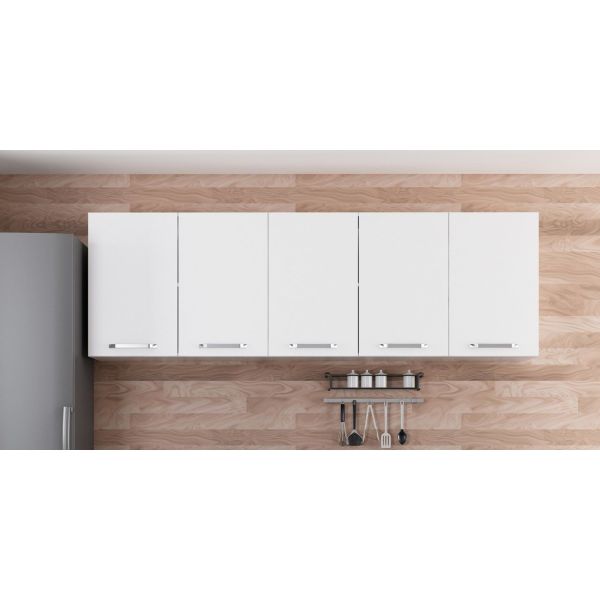 Minar 225 Cm White Kitchen Cabinet 225-B2-Upper Module