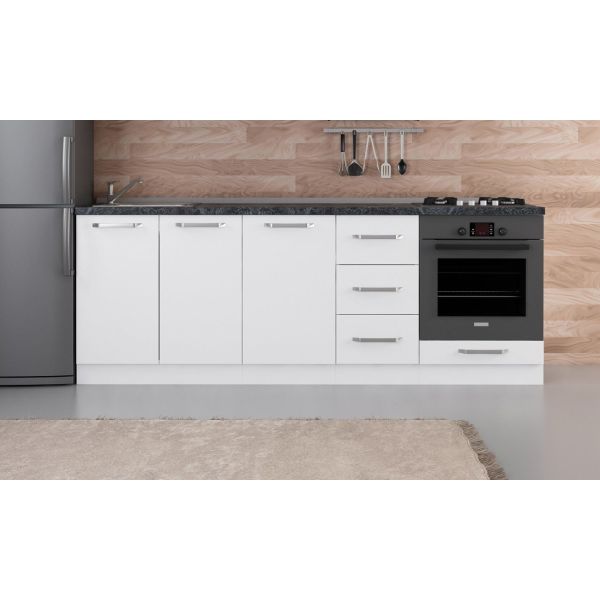 Minar 225 Cm White Kitchen Cabinet Sub-Module-225-B3