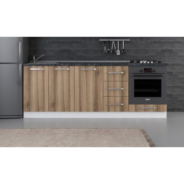 Minar 225 Cm White Kitchen Cabinet Dore 225-D3-Sub Module