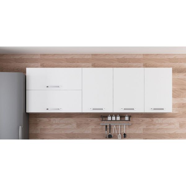 Minar 235 Cm White Kitchen Cabinet 235-B2-Upper Module