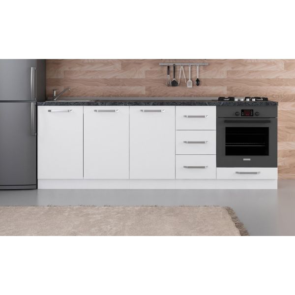 Minar 235 Cm White Kitchen Cabinet Sub-Module-235-B3