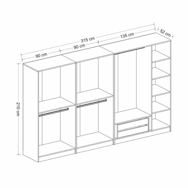 Kale Plus 7 Mebrane Covered 2C Cabinet Anthracite Mebrane