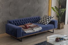 Kael Triple Sofa Navy Blue