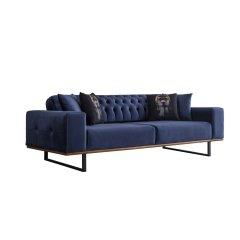 Kael Triple Sofa Navy Blue