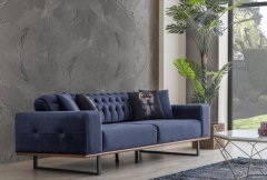 Kael Triple Sofa Navy Blue